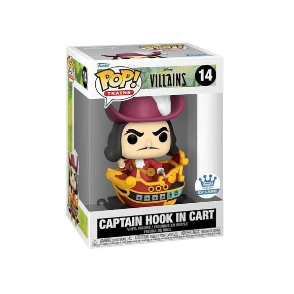 Funko Pop! Trains Disney Villains #14 Captain Hook In Cart Funko Shop Exclusive - Picture 1 of 7